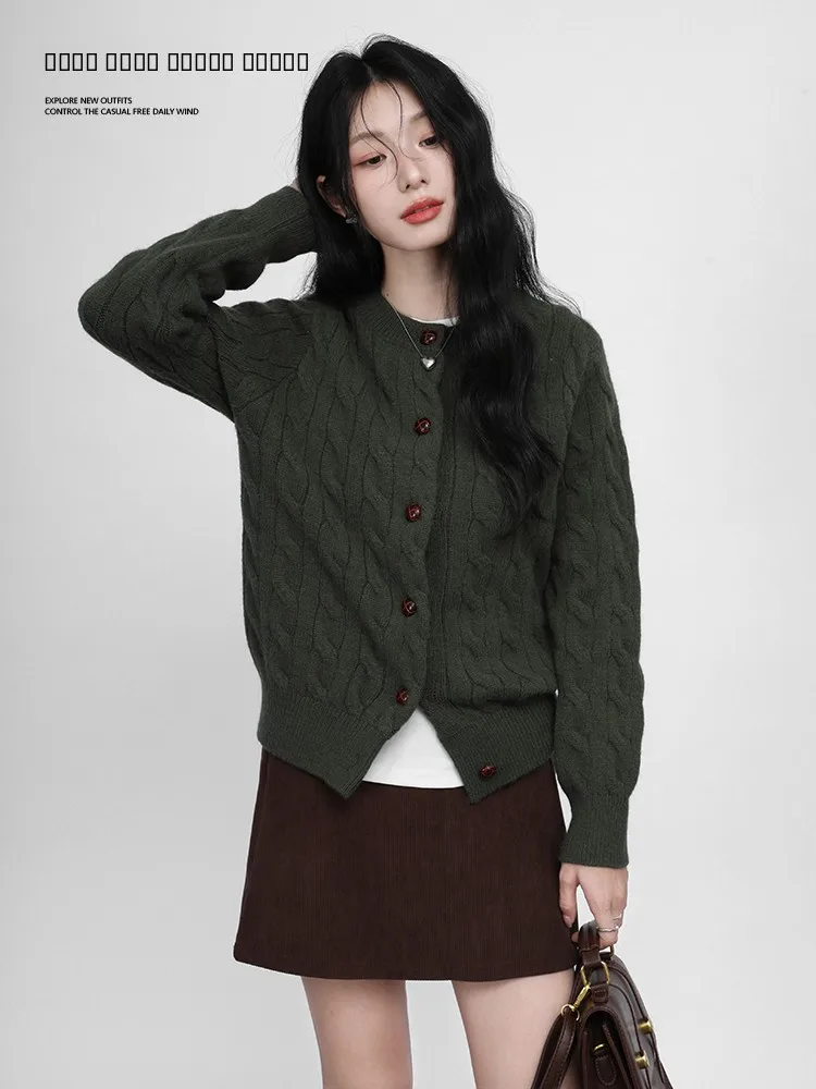 

Loose Knitted een Twisted Sweater Cardigan Women's Autumn Winter Casual Sle Faionable Open Front Long Sve Top