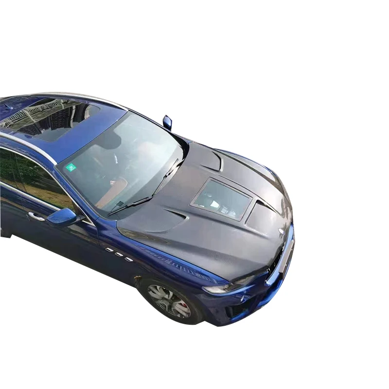 

High quality MSY Style Carbon Fiber Transparent Bonnet Engine Hood Scoop For Maserati Levante 2016+