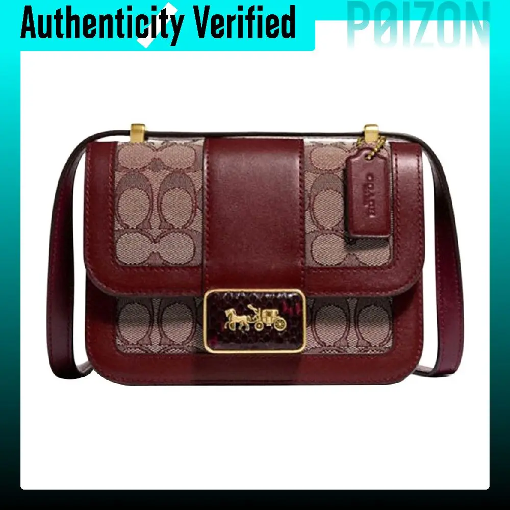 COACH Alie Cow Leather Small Square Bag, Crossbody Bag, Shoulder Bag Small Women's Burgundy C3760-B4RH5