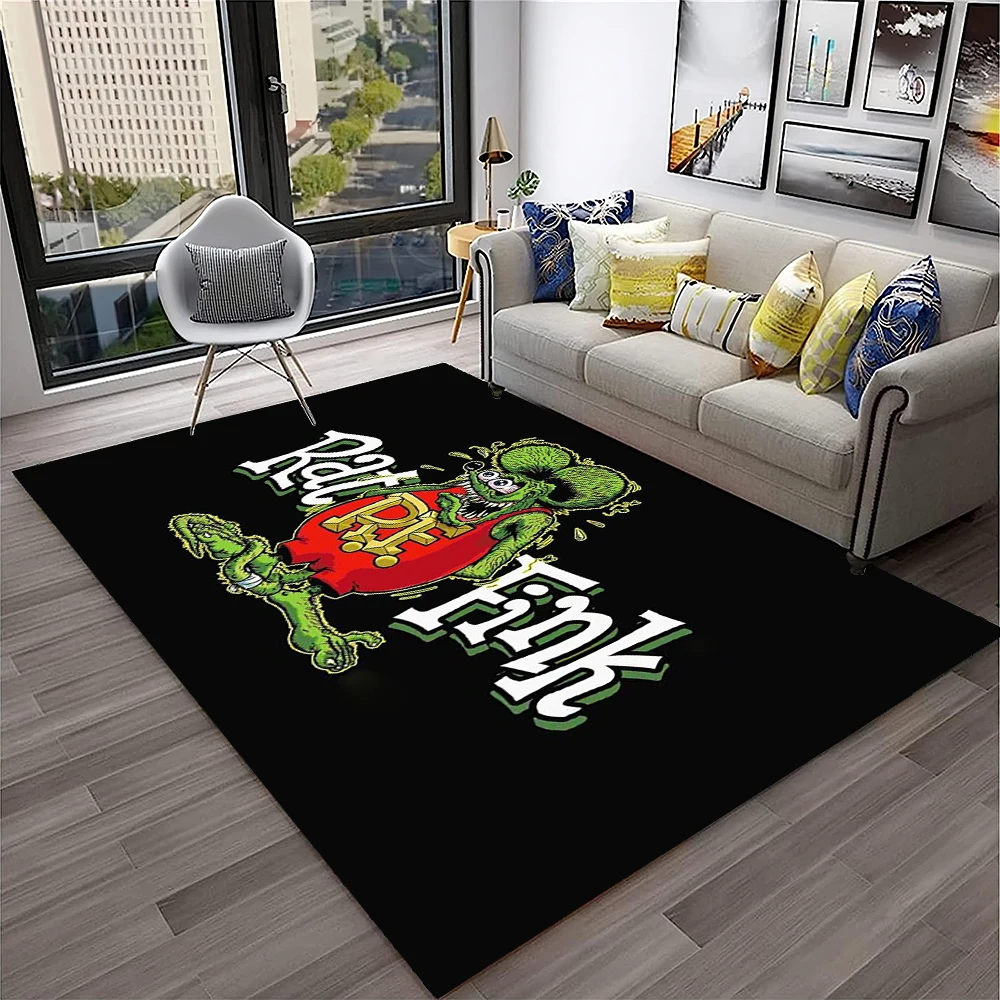 

3D Funny Rat Fink Cartoon Movie Carpet Rug for Home Living Room Bedroom Sofa Doormat Decor,kids Play Area Rug Non-slip Floor Mat