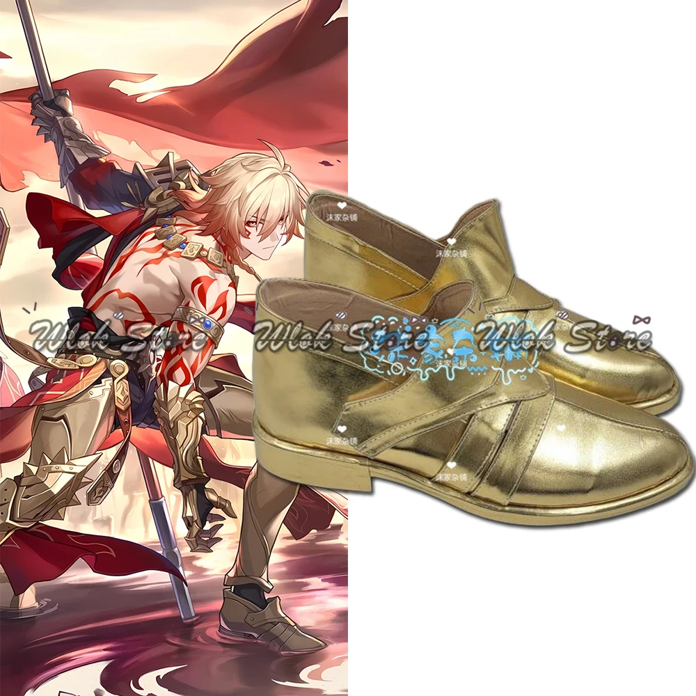 Jogo mydei honkai star rail cosplay sapatos personalizados sapatos de couro dourado para homens mulheres halloween carnaval festa traje adereços