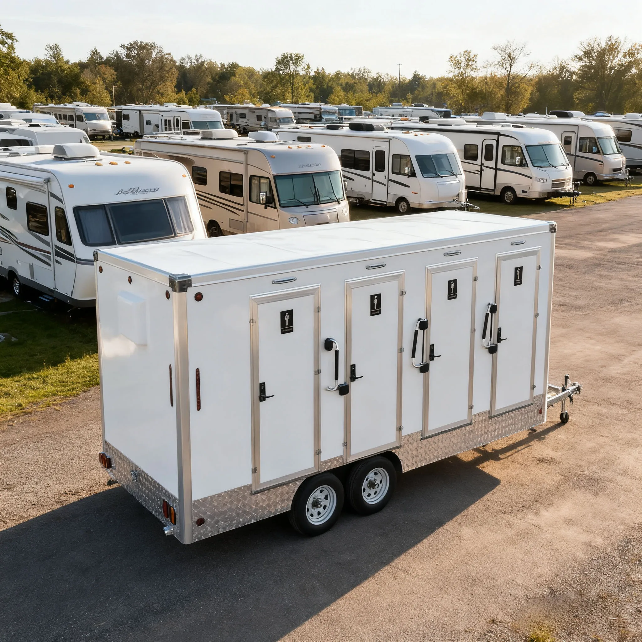OEM QUANBAI T-100-27 Modern Design Portable Public Toilet Made Durable Sandwich Panel Steel Container Material Eco-Friendly