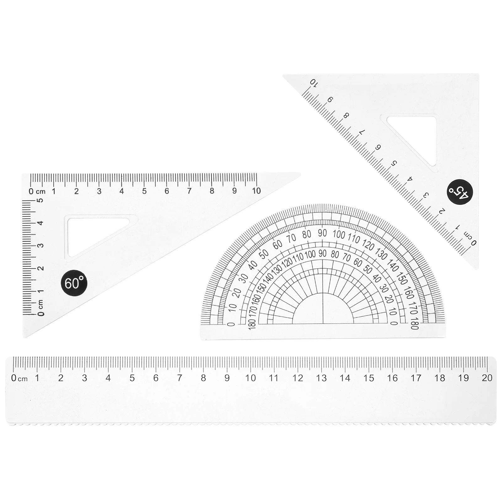 1Set Geometry Ruler Drawing Tool Lightweight Multi Functional Protractor Measuring Tool School Stationery