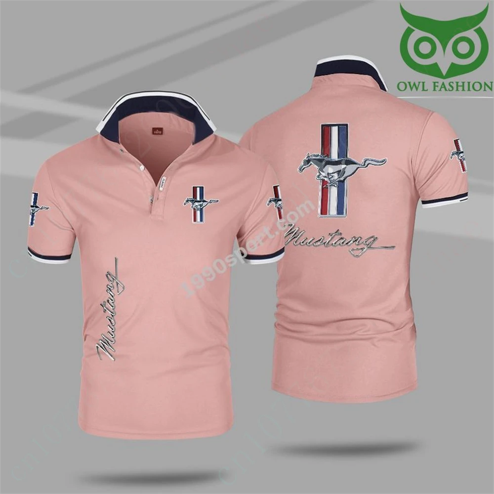 T-shirt Mustang Anime pour hommes, vêtements unisexes, polos et chemisiers décontractés, séchage rapide, haut à manches courtes, vêtements de golf Harajuku