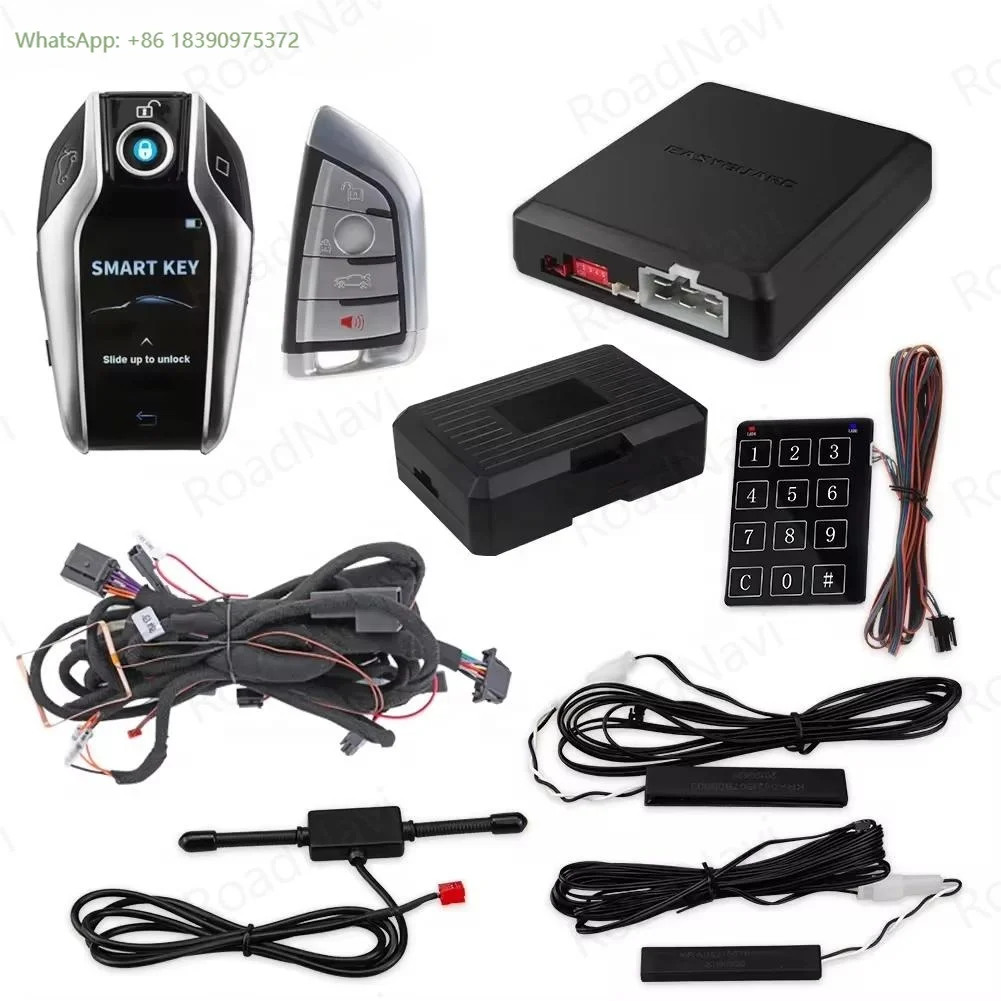 RoadNavi 2 Way LCD Display Passive Keyless Entry for B Car Remote Starter CanBus Push Button Start