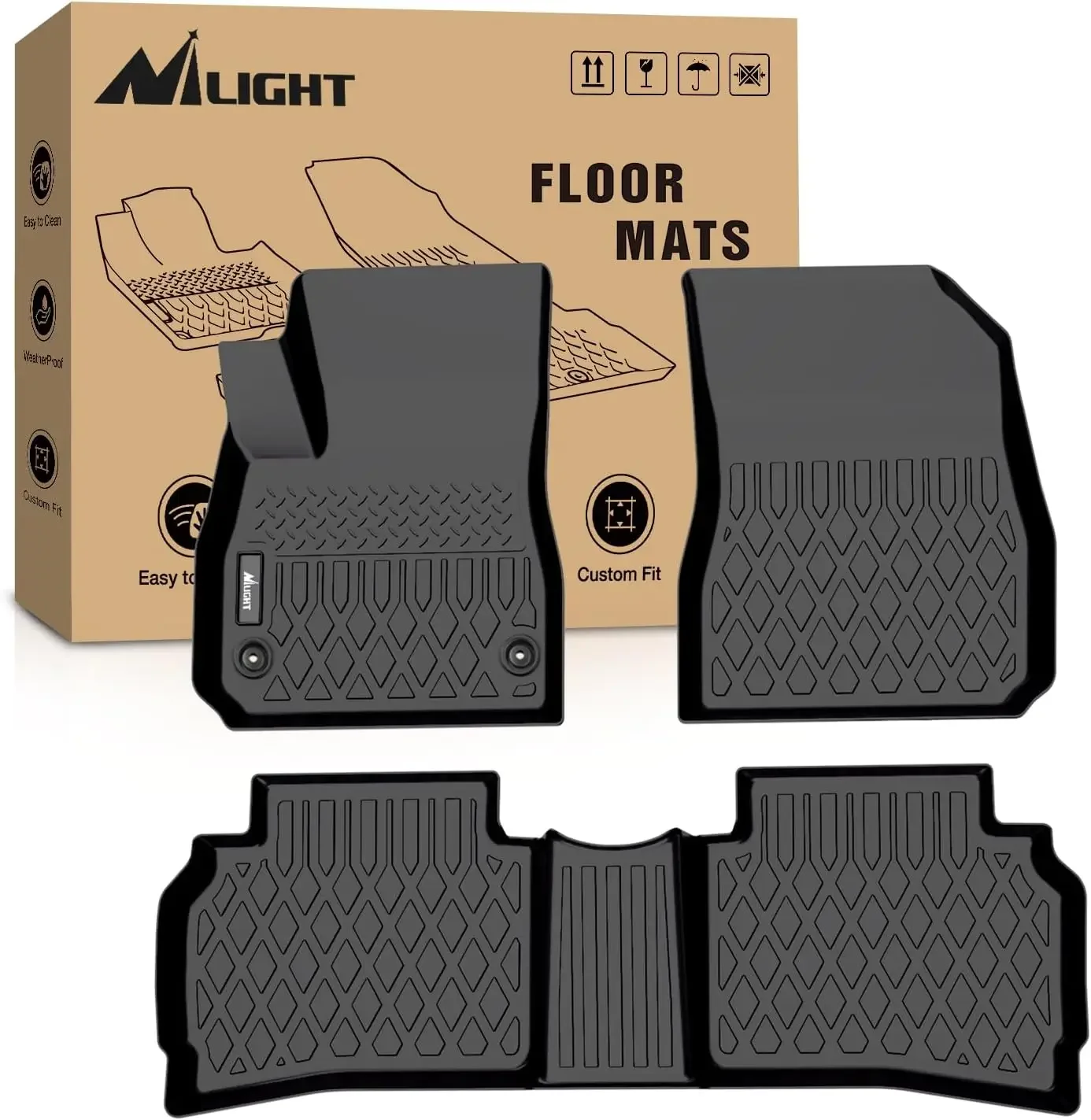 

Custom Fit TPE Floor Mats for Chevy Malibu 2016-2025, All Weather Heavy Duty Floor Liners