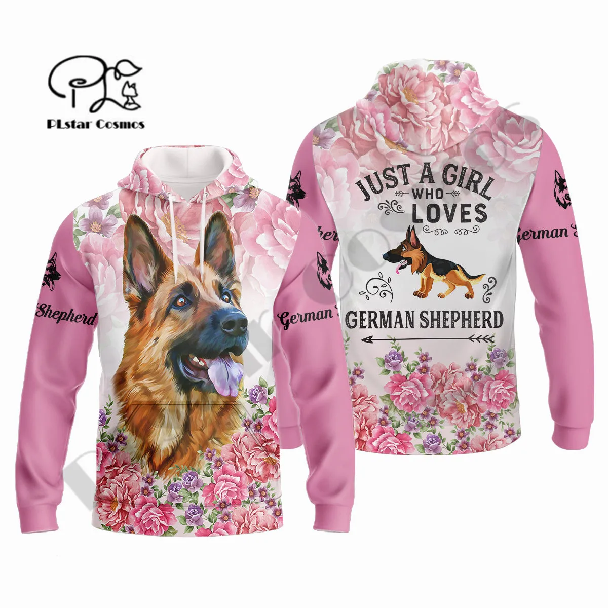 

PLstar Cosmos Newest 3DPrint German Shepherd Lover Pink Harajuku Streetwear Casual Unique Unisex Hoodies/Sweatshirt/Zip A-1