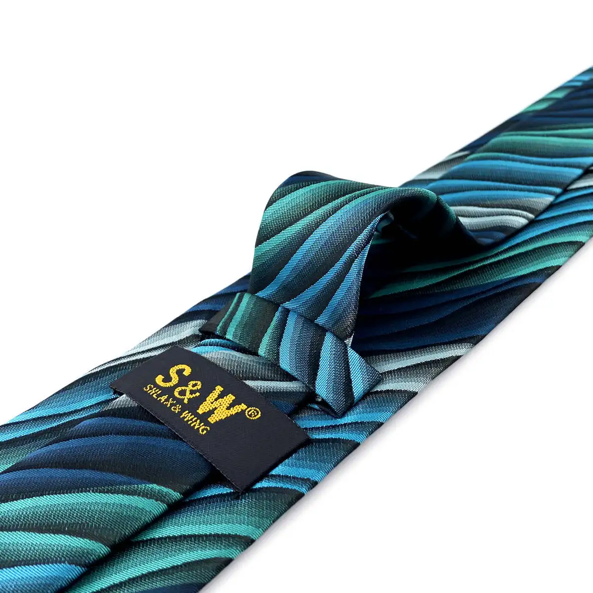 Conjunto de gravatas masculinas extra longas clássicas geométricas onduladas turquesa multicoloridas 63 "160 cm gravata borboleta pré-amarrada