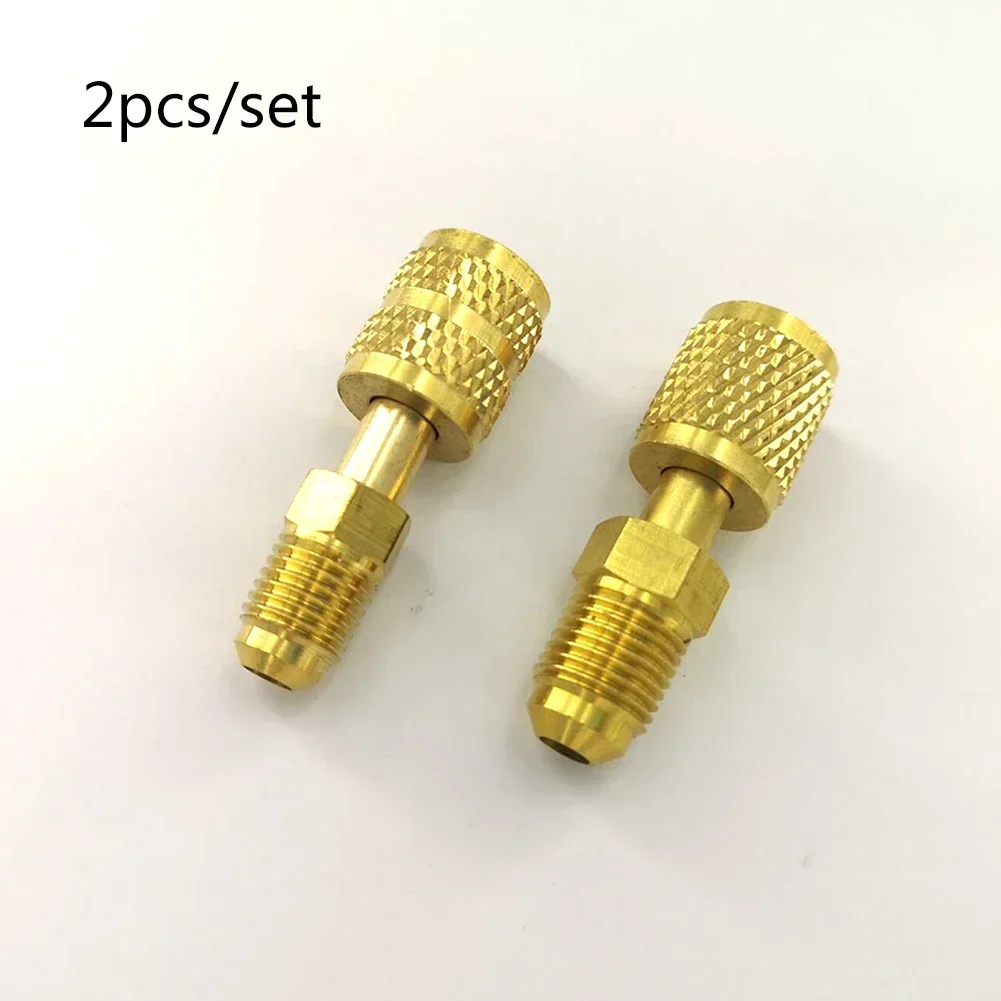 2PCS Adapter M 5/16 X F 1/4 SAE Air Conditioner Quick Couplers R32 R410a Refrigerant Air Conditioning Filling