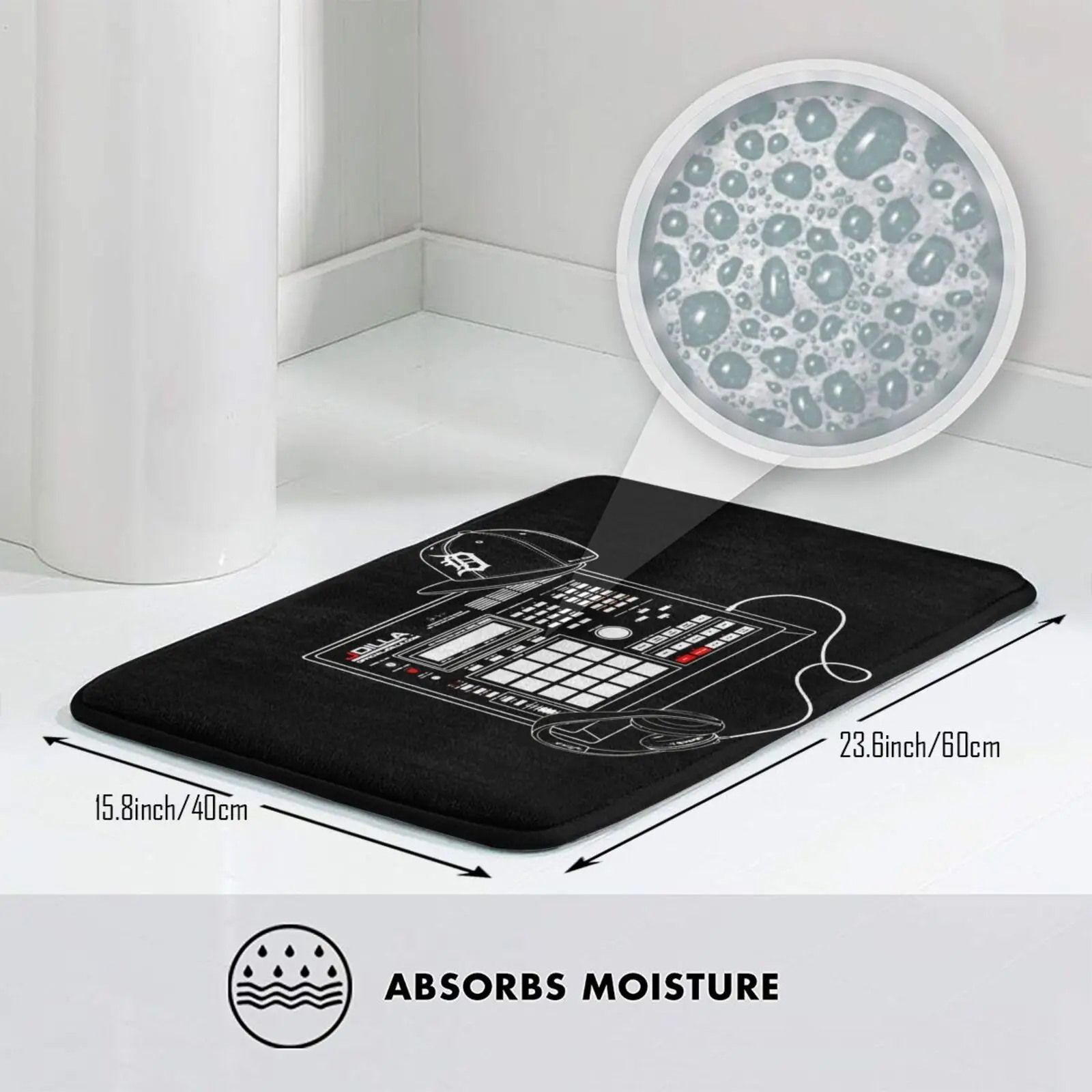 J Dilla Merch Drum Machine Beat Akai Mpc Hip Hop Rap Mat Rug Carpet New Waterproof Kitchen Mat