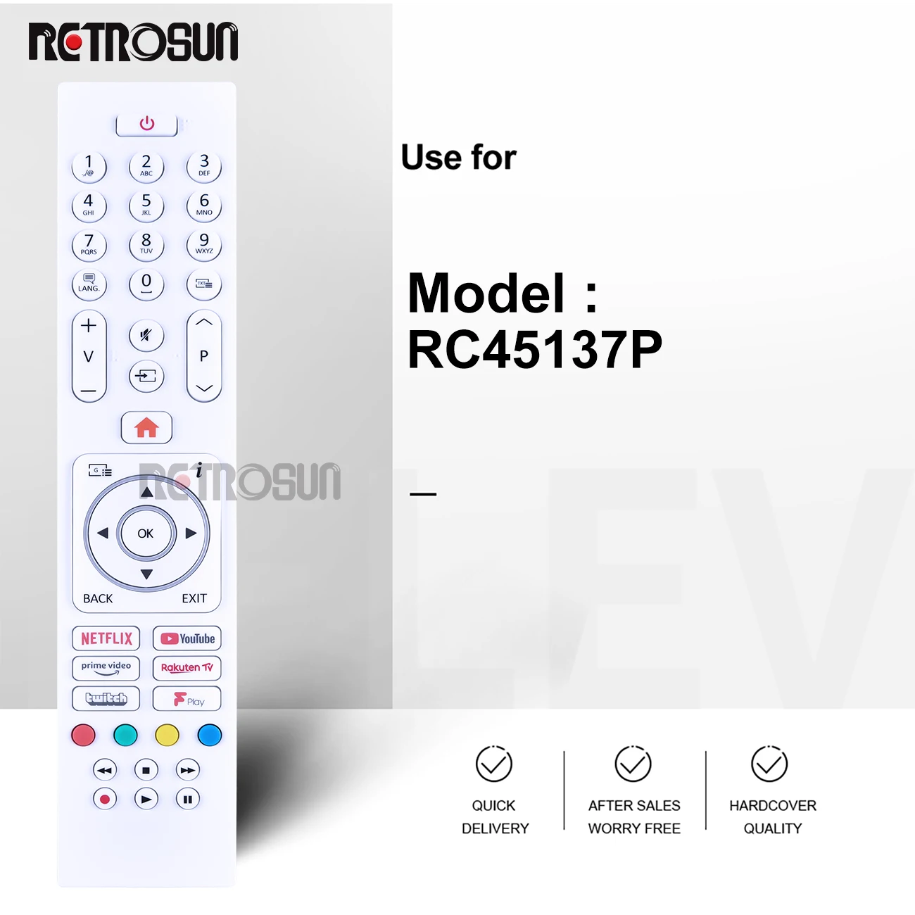 อะไหล่รีโมทคอนโทรลสำหรับ techwood RC45137P ทีวี