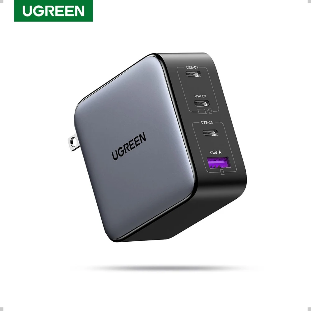 UGREEN 100W snel opladen USB C-oplader Nexode 4-poorts GaN opvouwbare wandlader voedingsadapter met kabel voor MacBook Pro Air