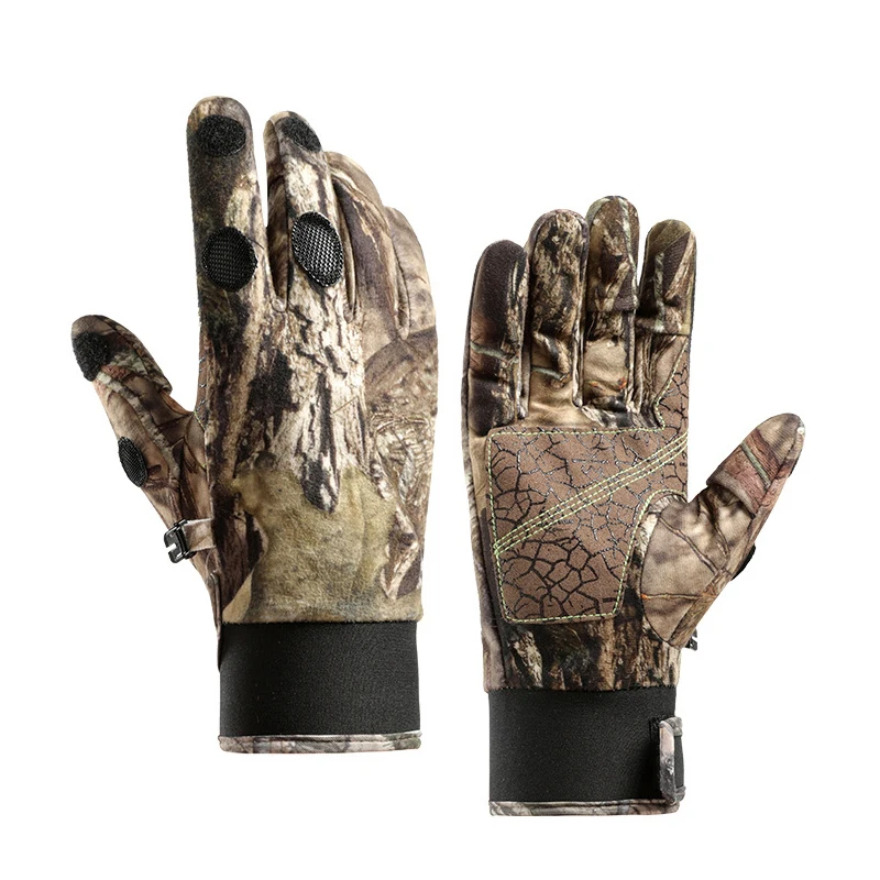 Winter Windproof Velour Gloves Thick Cutton Three Finger Cutting Outdoor Sports photography Fishing Hunting Hiking Skiing