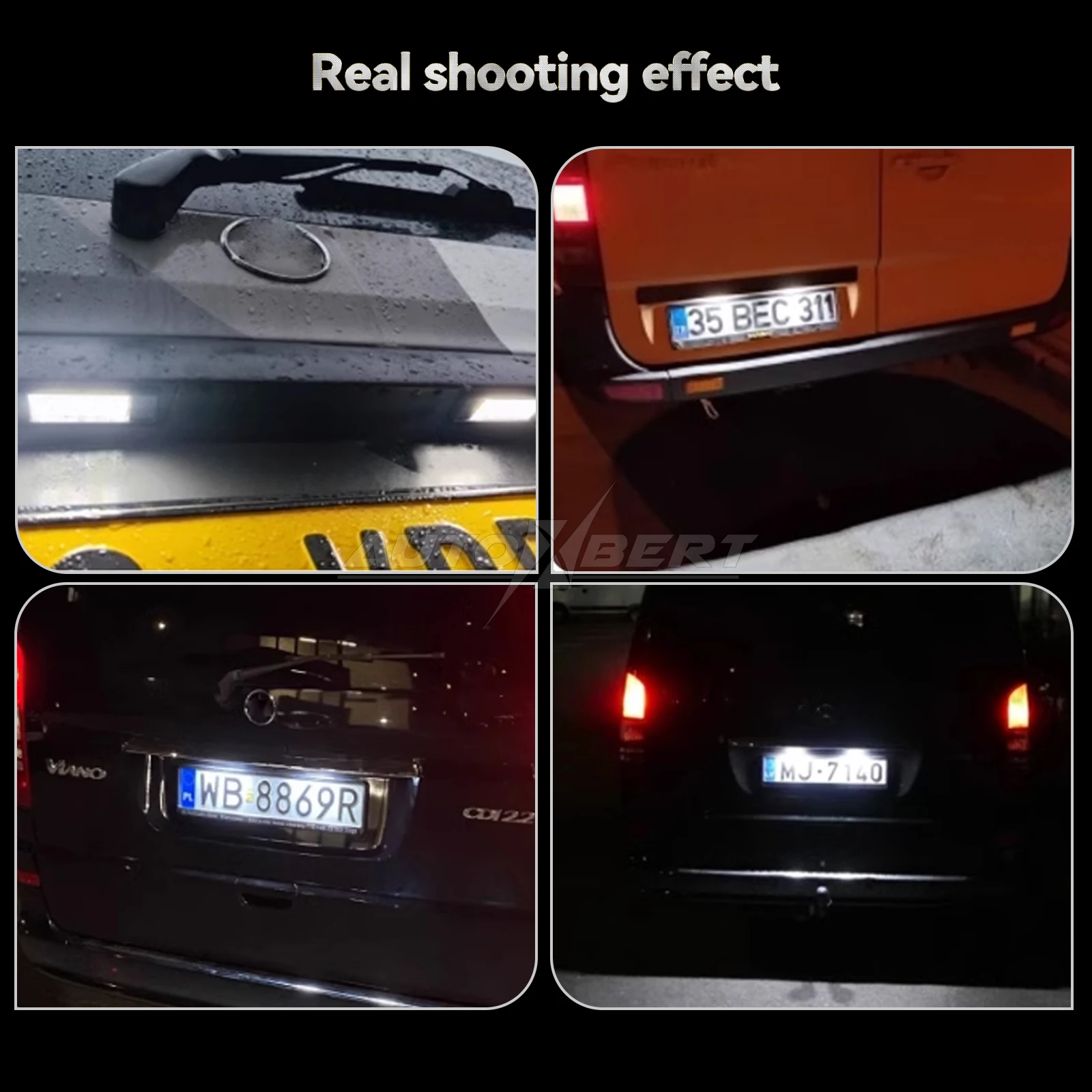 2X LED Rear Number Plate Light For Benz Vito Viano W639 2003-2014 Sprinter W906 2006-2018 License Plate Light Xenon White CANBUS