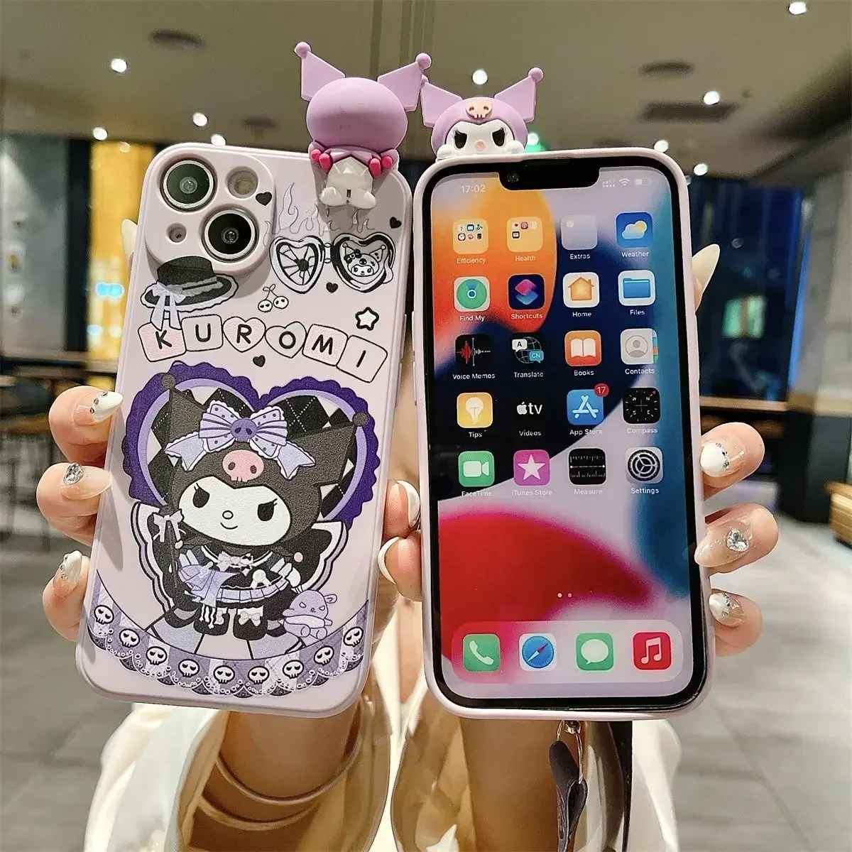 Sanrio Kuromi Cute Phone Cases For iPhone 16 15 14 13 12 11 Pro Max Mini XR XS MAX 8 X 7 SE Plus Anti-drop Soft Silicone Cover