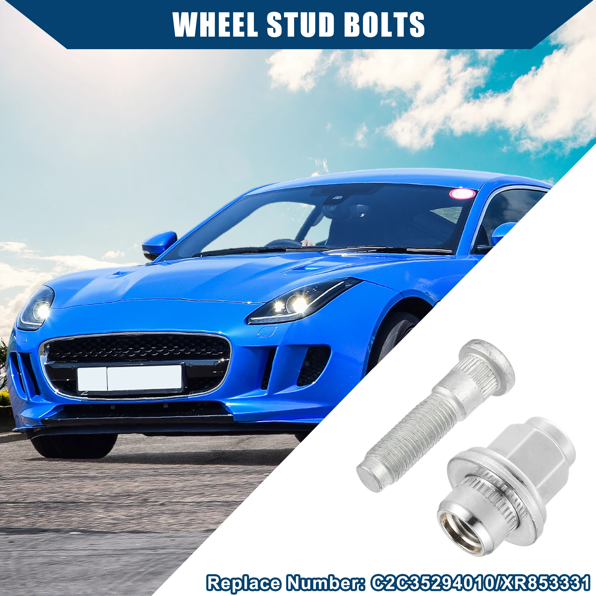 UXCELL M12-1.5 Wheel Stud Bolt Nuts Sets for Jaguar f-Type 2013-2019 for Jaguar S-Type 1999-2009 for Jaguar X No.C2C35294010