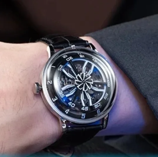 OBLVLO Orologio automatico da uomo 42MM Orologio da polso meccanico Luminoso quadrante ruota girevole con zaffiro impermeabile 5ATM