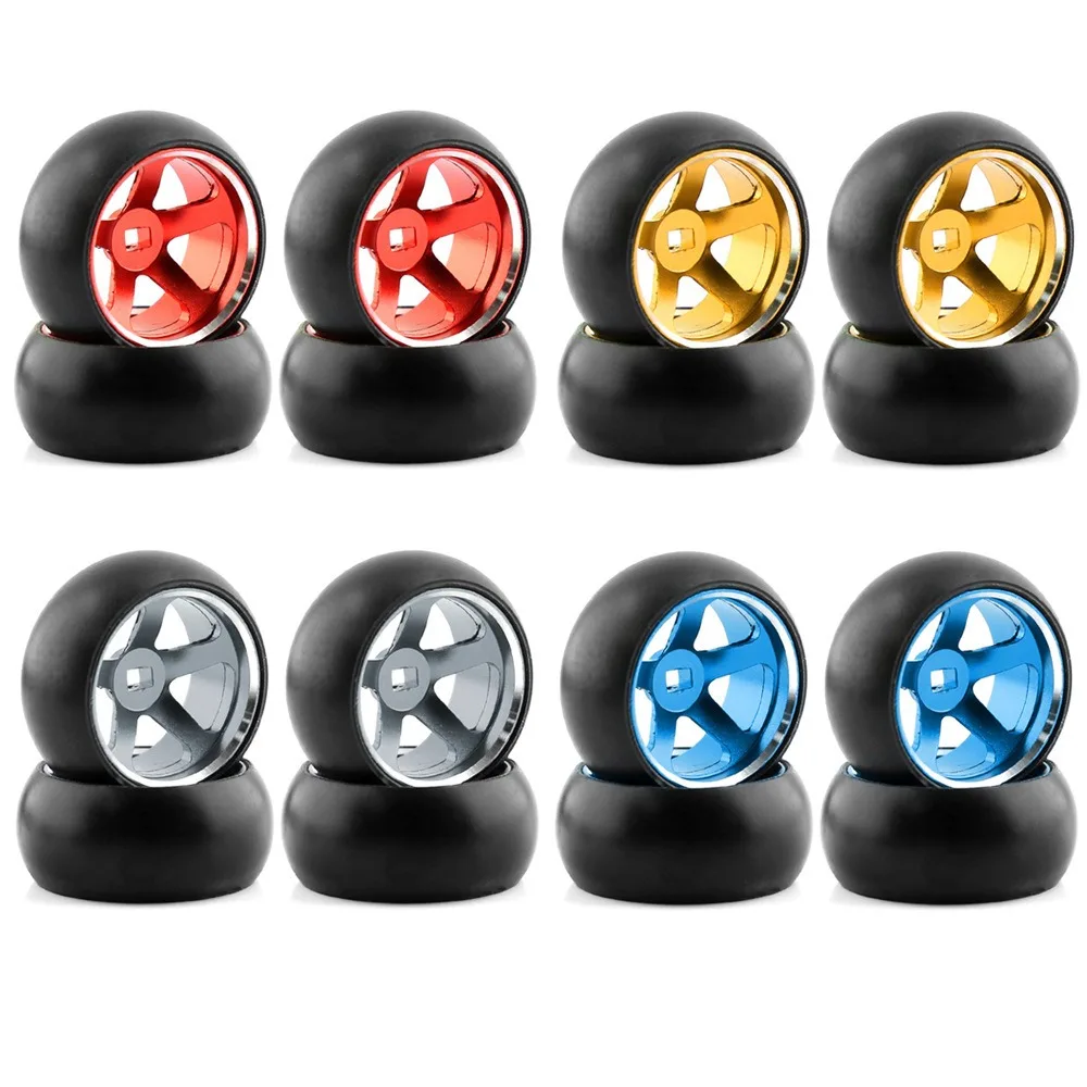 

1/28 K969 K989 RC Car Hard Plastic Drift Tires & Metal Wheel Rims for Wltoys 284131/Kyosho Mini-Z Upgrade Parts