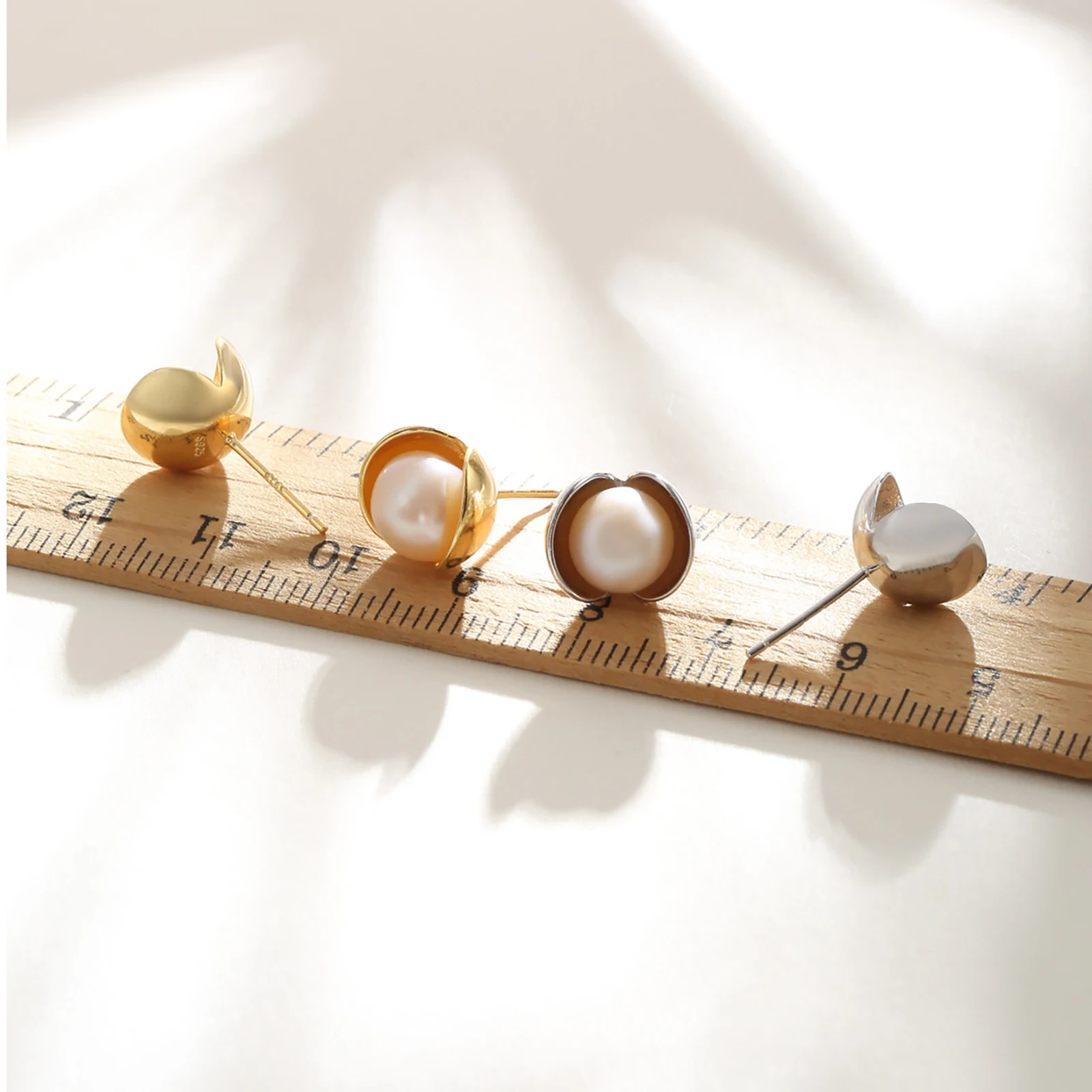 925 Sterling Silver Earring Posts Empty Base For Settings Round Pearl DIY Earring Charm Jewelry Making Supplies