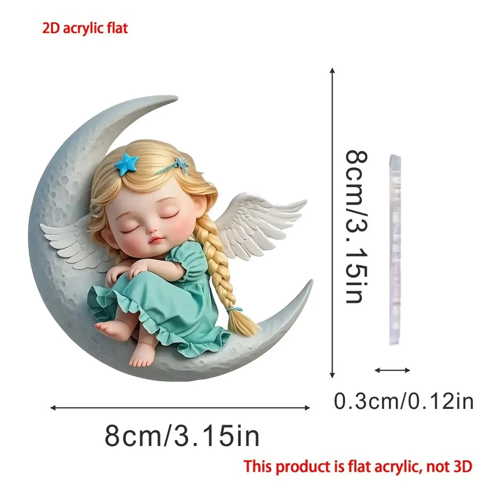 5x น่ารักสาวดวงจันทร์เครื่องประดับ 2D แบนป้าย Party Supplies พวงกุญแจจี้อะคริลิคสําหรับห้องนอนกลางแจ้งในร่ม Auto Farmhouse กระเป๋า