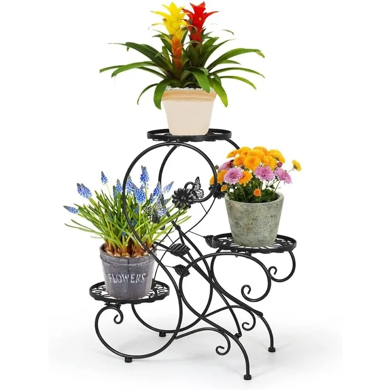 3 Tier Tall Plant Stand Outdoor Flower Stand Flower Pot Holder Display for Patio Garden Corner Balcony Living Room