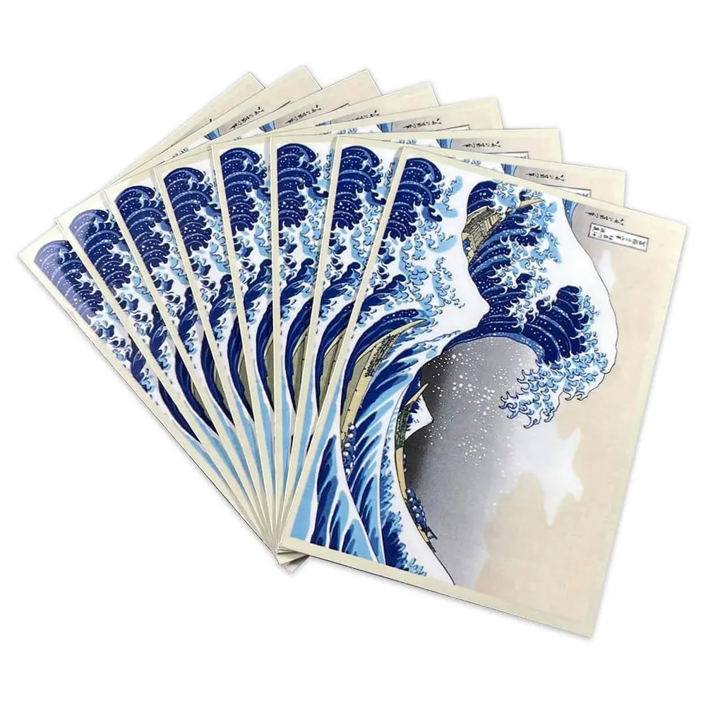

120 pcs The greate Wave Printing Art Card Sleeves 66x91mm Glossy Card Protector for MTG PTCG TCG CCG Standard Sized Cards