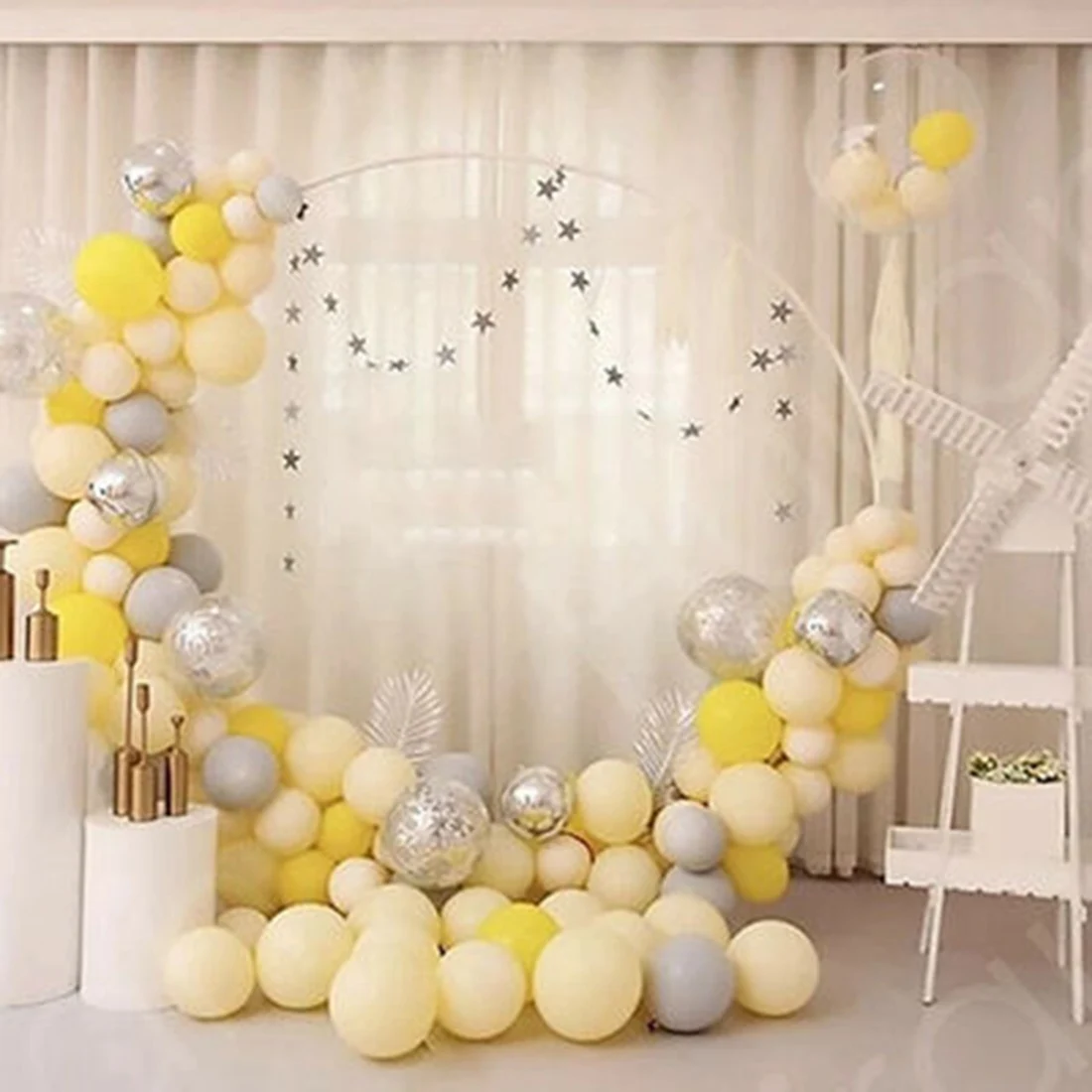N38R_Large Balloon Arch Set Column Stand Base Frame Kit Party Decor 60cm