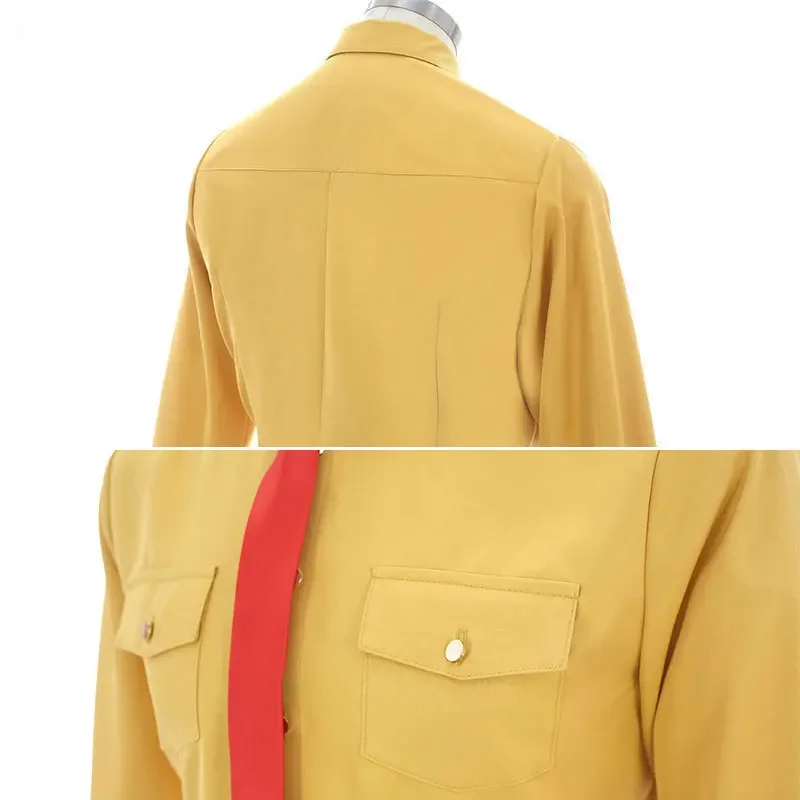 Cardcaptor Sakura Li Syaoran Cosplay Costume pour hommes et femmes, perruque, chemise jaune, pantalon en latex, uniforme, anime, campus imbibé