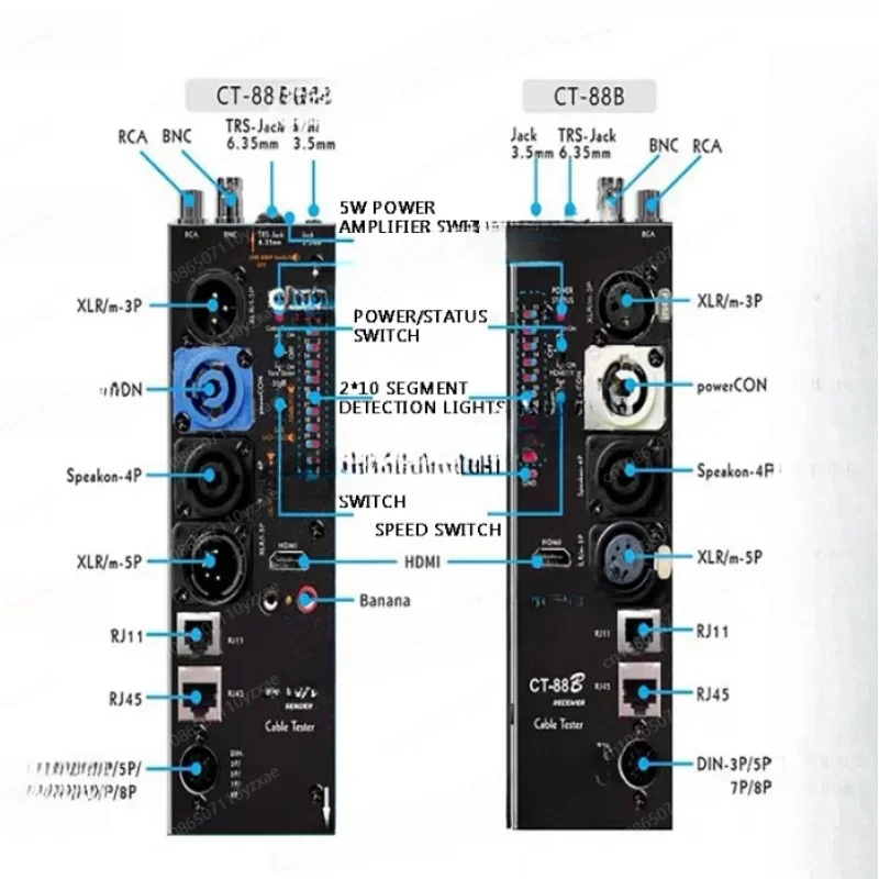 Separate Multi-Function Xlr Signal Hdm Automatic Audio Side Line Meter CT-88