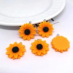 10pcs 25/30mm Simulation Sunflower Cute Charms For Pendant DIY Earrings Necklace Jewelry Accessories Finding