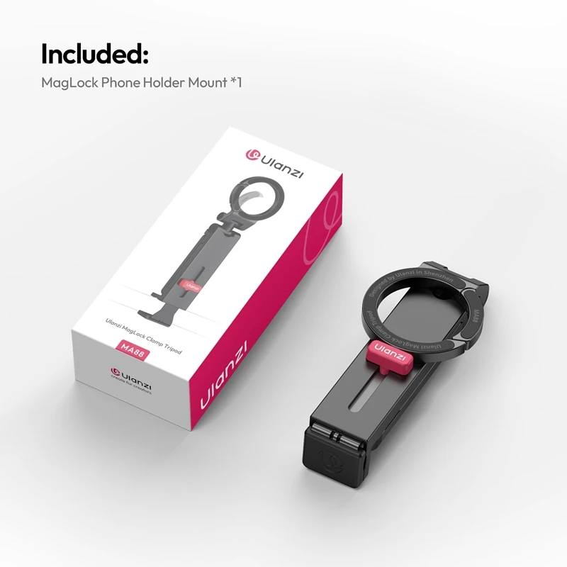 Ulanzi MA88 MagLock Telefoonhouder Mount 3-in-1 Desktop Statief Handheld Selfie Stick voor Reizen Koken Livestreaming Vlog Shots
