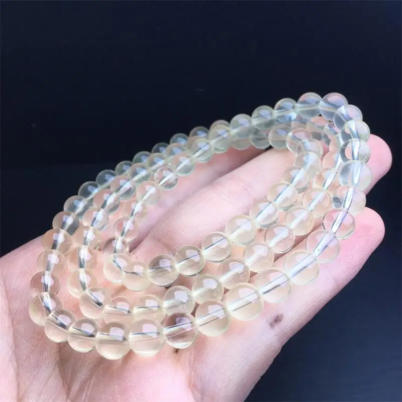 

6MM Natural Citrine Triple Circle Bracelet Gemstone Reiki Healing Jewelry Energy Crystal Holiday Gift 1PCS