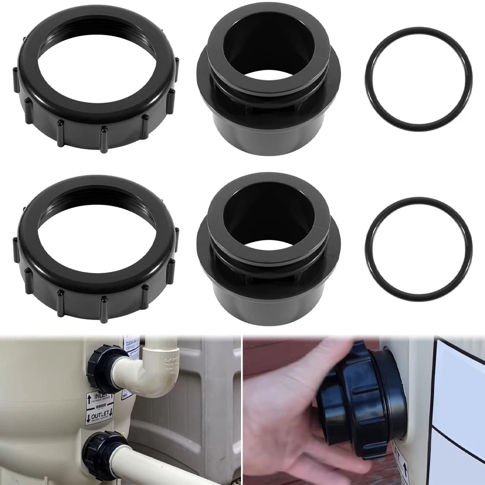 

TM 270100 Black Valve Adaptor Replacement Kit for Quad and FNS Plus Pool and Spa D.E. Filters/Spa Cartridge Filters