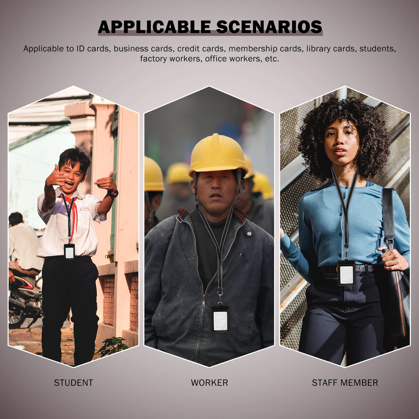 

1Pcs Id Cards Holder Weather Resistant Scratch Proof Clear Window Badge Holder for Nurse Teacher Student with Lanyard