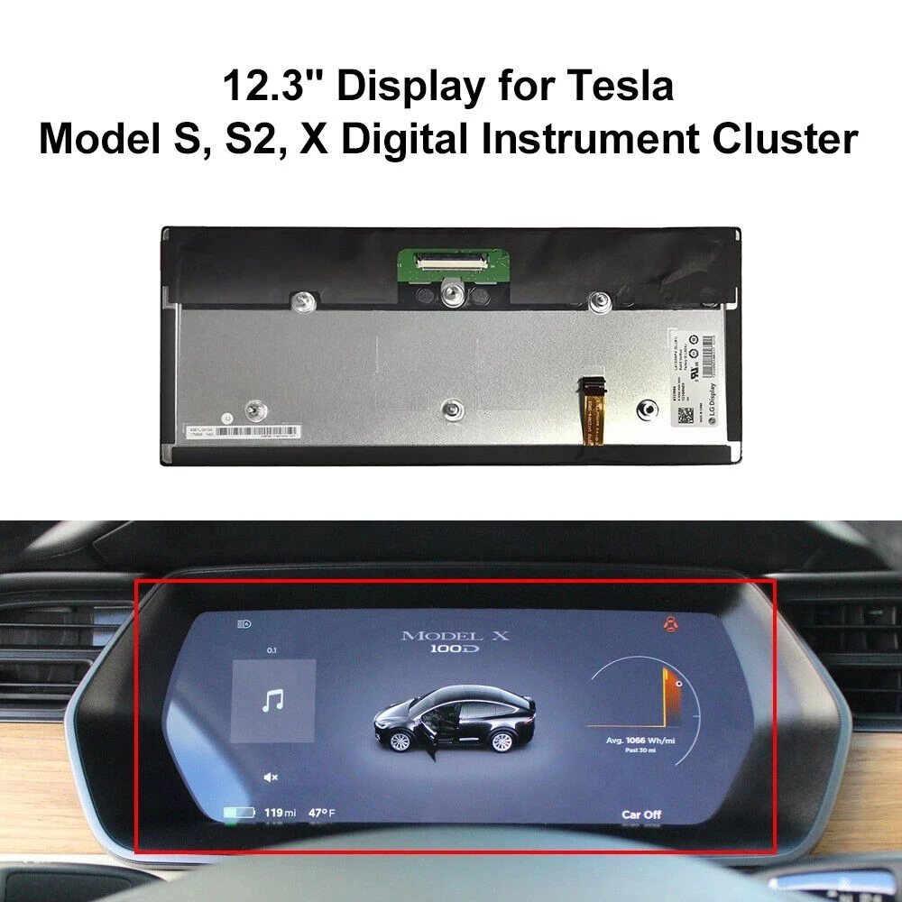 

LCD 12.3" Display for Tesla Model S, S2, X GEN 2 Digital Instrument Cluster