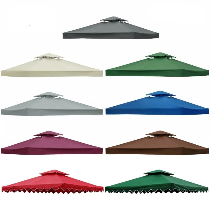 3*3m  2 layer Tent Canopy Top Roof Replacement Cover Outdoor Waterproof Sun Shelter Sunshade Protection Outdoor Garden Shade