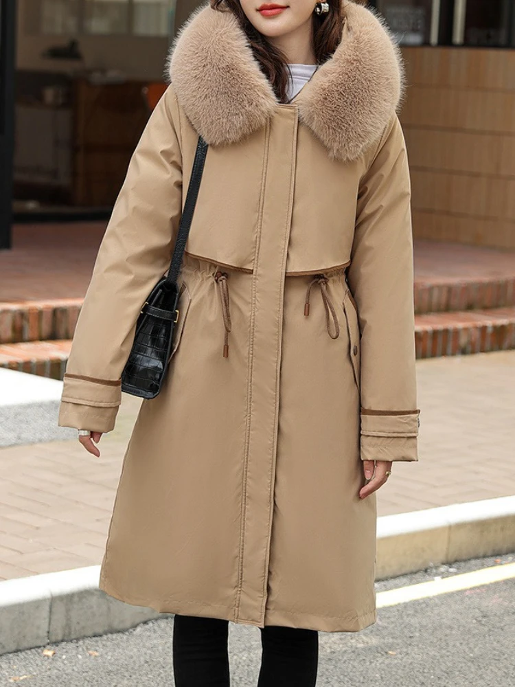 الشتاء سترات المرأة موضة جديدة الكورية فضفاضة مقنعين سميكة الدافئة عادية القطن معطف مبطّن معطف الإناث ملابس علوية سيدة عادية #1