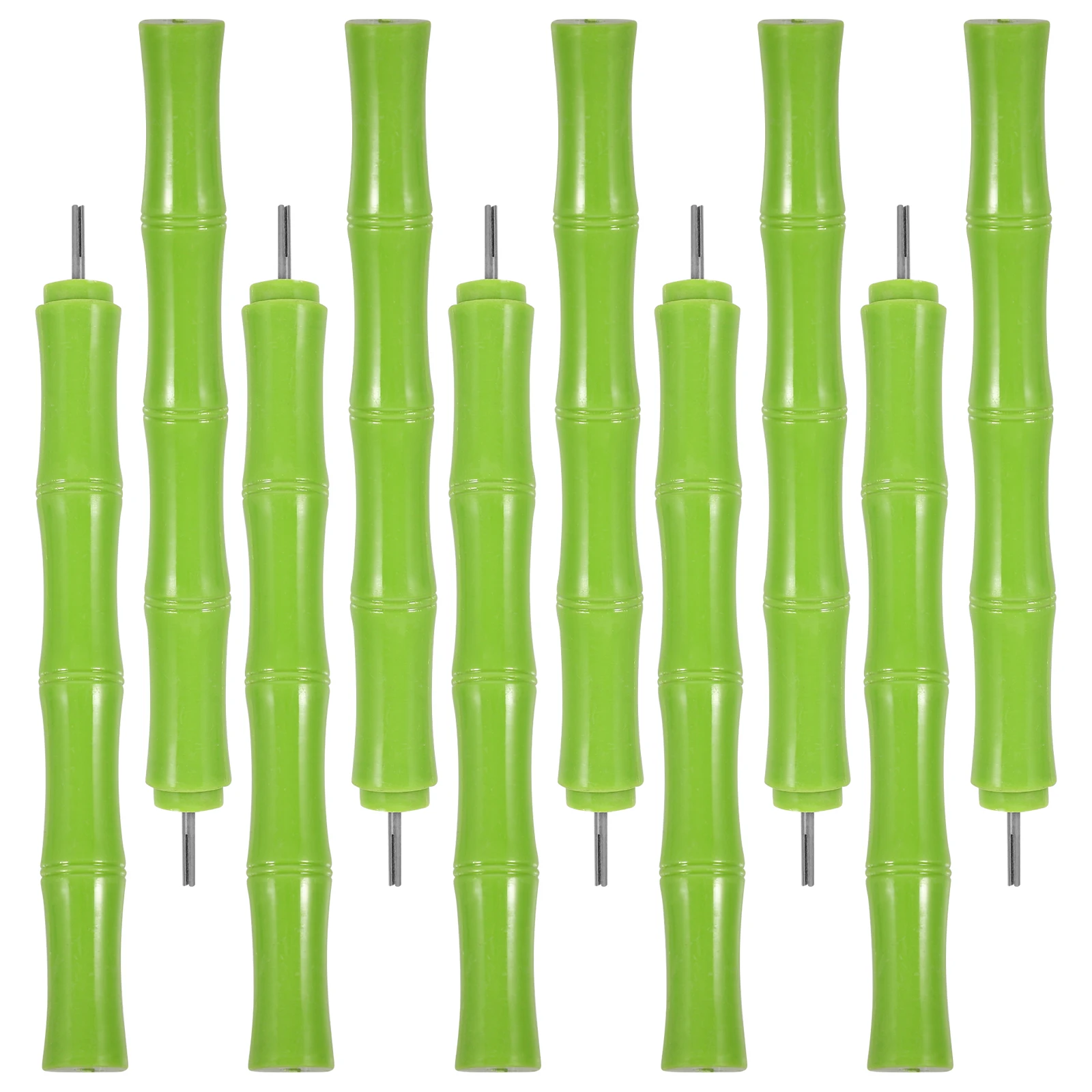 10pcs Bamboo Stem Pen Stainless Steel Tip Smooth Rolling Tool Compact Craft Set For Diy Paper Flower Making Quilling Tools