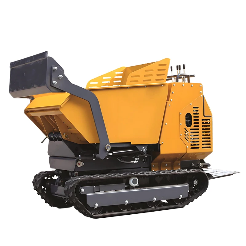 Cheap Mini Self Loading All Terrain Dumper High Efficiency Self Loading Power Barrow Hydraulic Crawler Small Rubber Truck