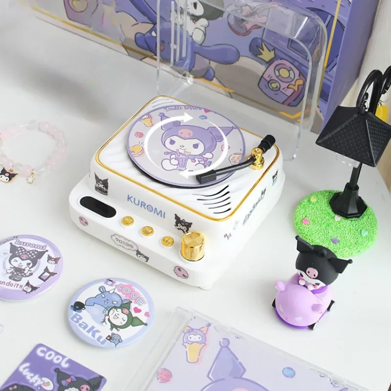 Sanrio Kuromi Bluetooth Speaker Cartoon Anime Character Doll Accessories Children's Kawaii Halloween Toy Christmas Gift