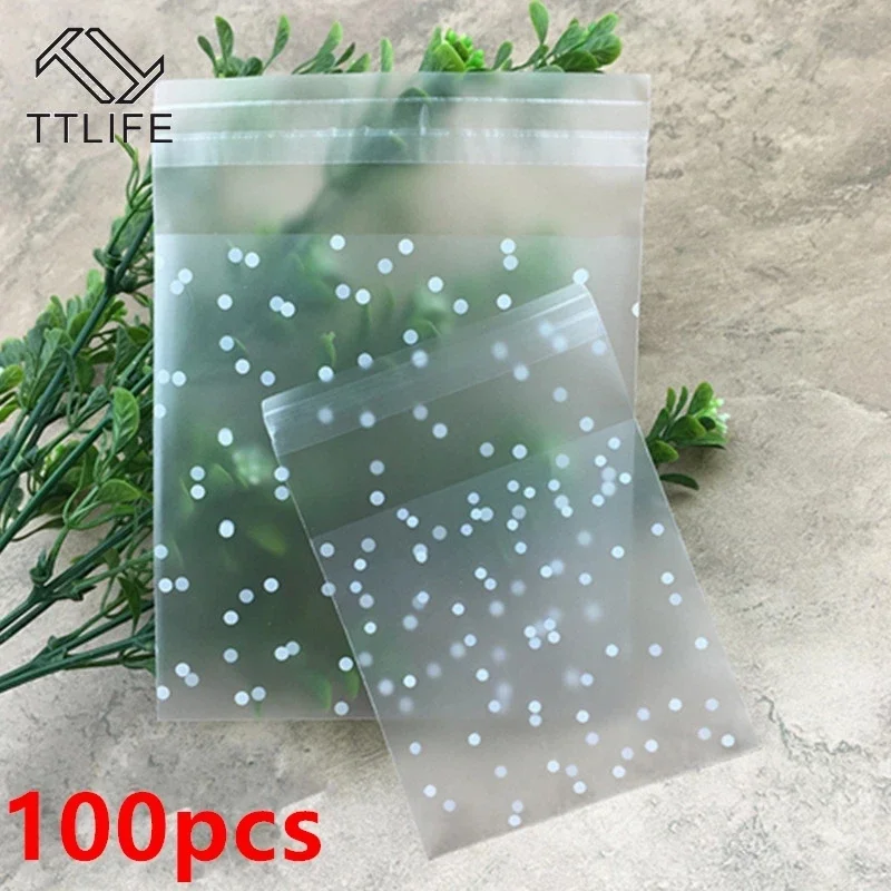 

Plastic Transparent Cellophane Bags Polka Dot Candy Cookie Gift Bag DIY Self Adhesive Pouch Party Bags