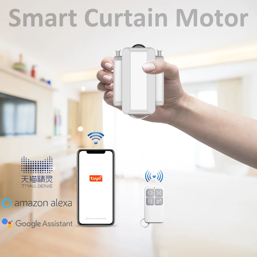 Tuya Smart Curtain Robot Electric Intelligent Curtain Control System Wireless Motor for Roman Rod