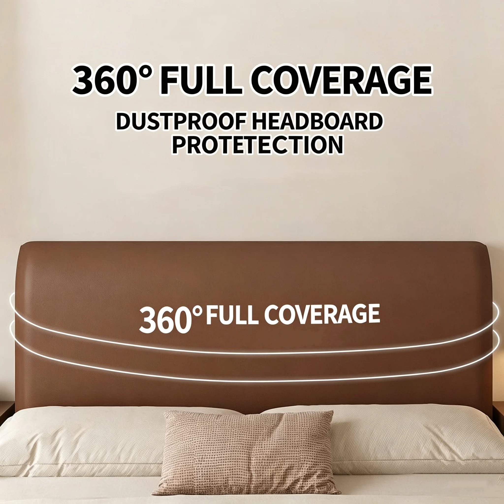 1PC Leather Headboard Cover Triple Protection for Headboard Water-proof Scratch-resistant Oil-proof Headboard Cover for Bedroom