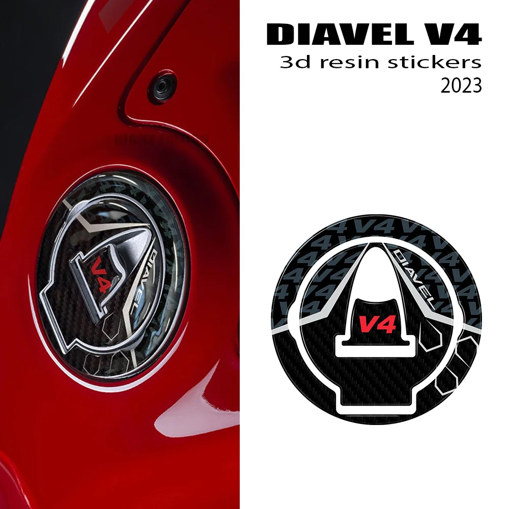 diavel v4 sticker For Ducati Diavel V4 2023 - Motorcycle Accessories Fuel Cap Protection 3D Gel Epoxy Resin Sticker Kit