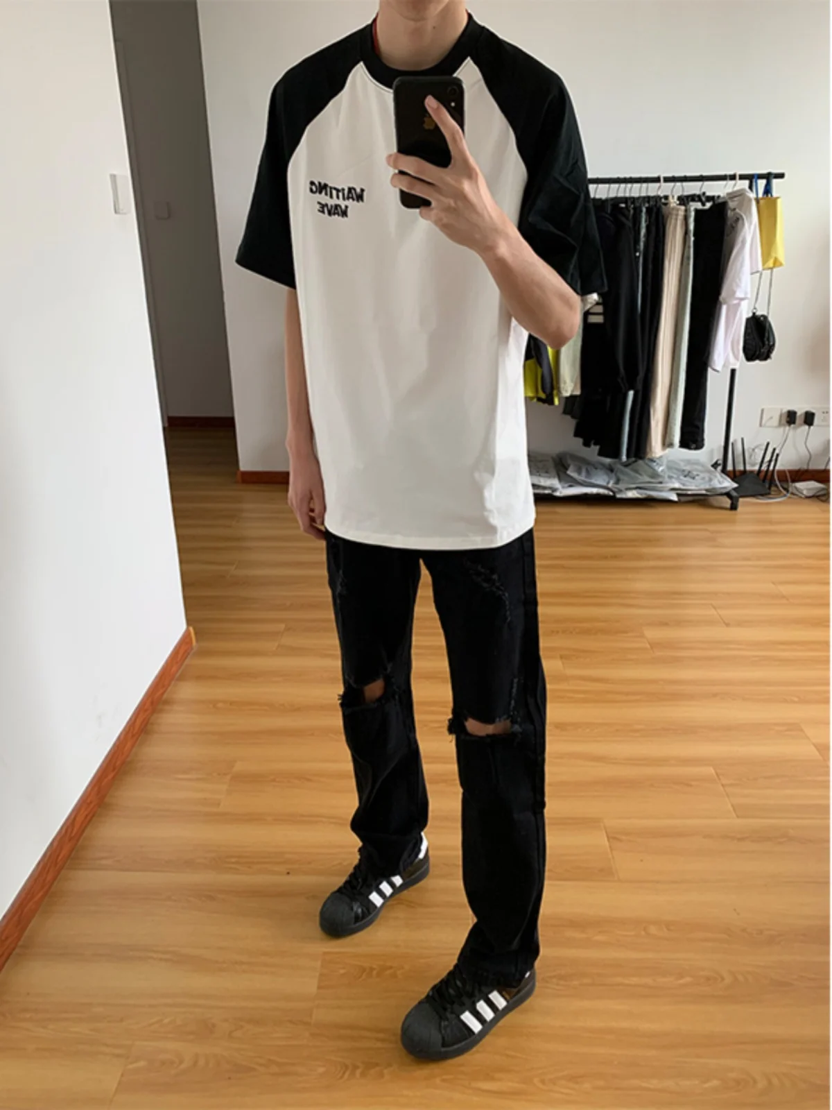 

Black Hole Ripped Jeans Men's Summer Cleanfit American Slim Straight Leg High Street Cool Teenage Boys Jeans Straight Cut