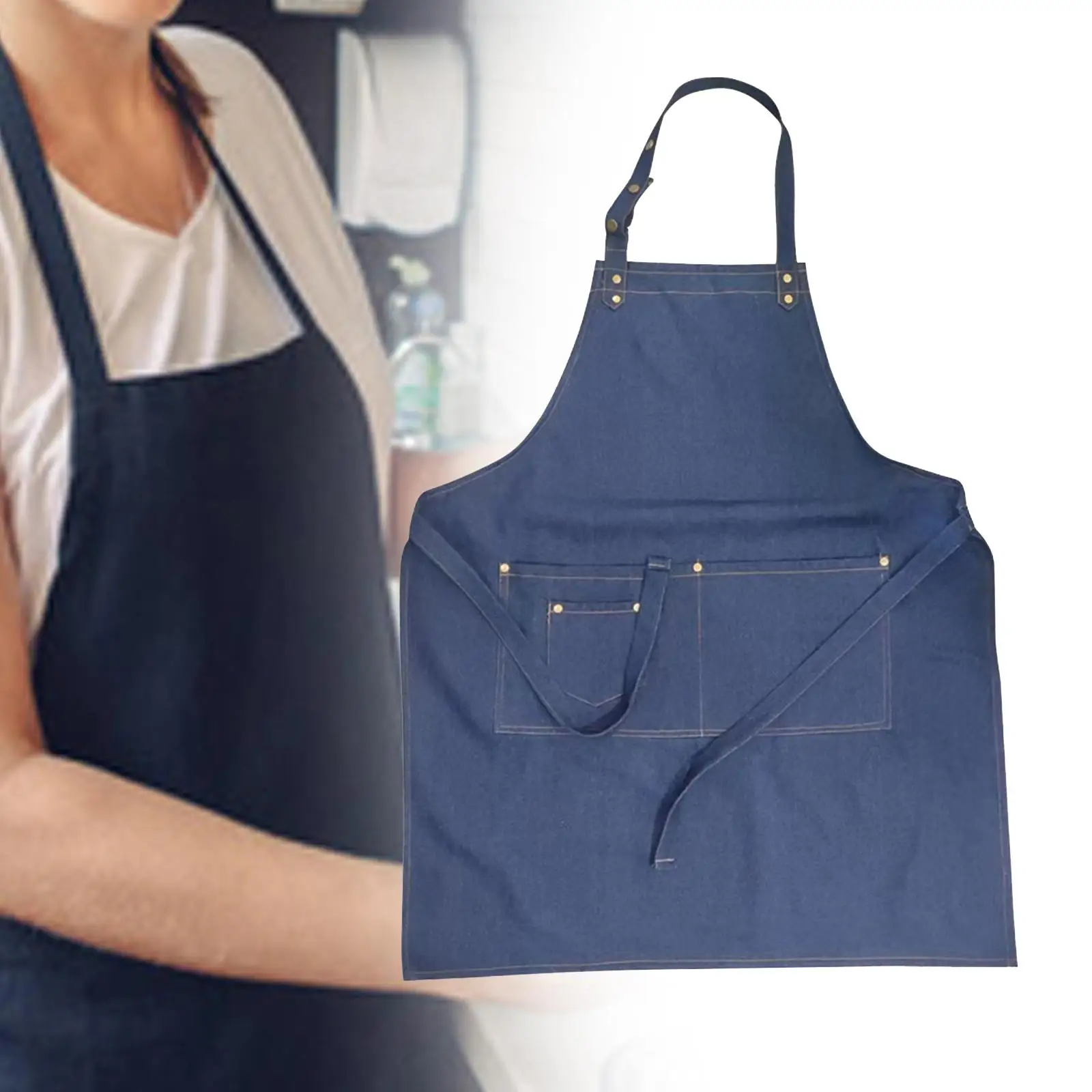 Ceramic Denim Apron Artist Apron Multipurpose Sweat Absorbent Multiple Washable