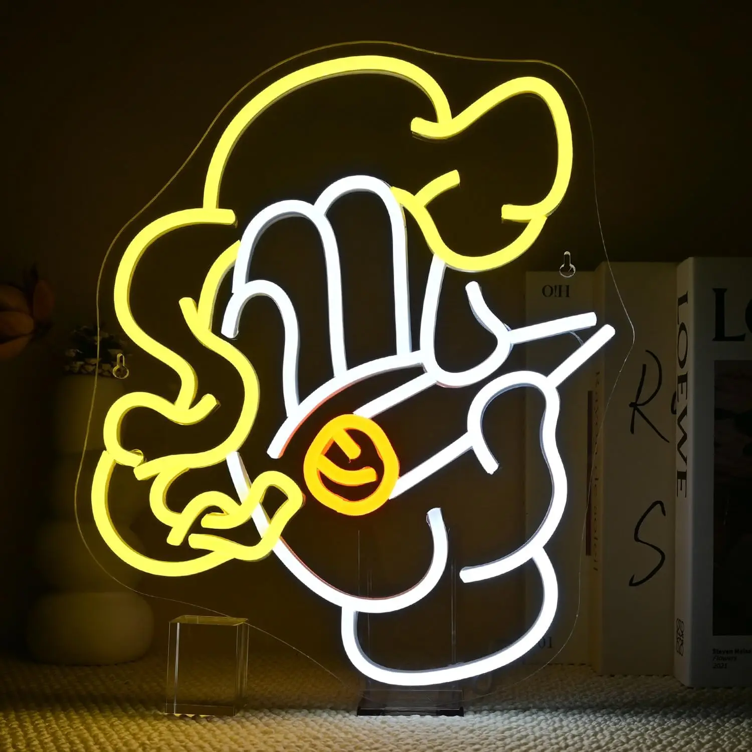 トレンディな漫画のハンドジェスチャーledネオンサイン壁飾りusb調整可能ネオンライト、ストリートウェアショップ、寝室、クラブ、スタジオの装飾に