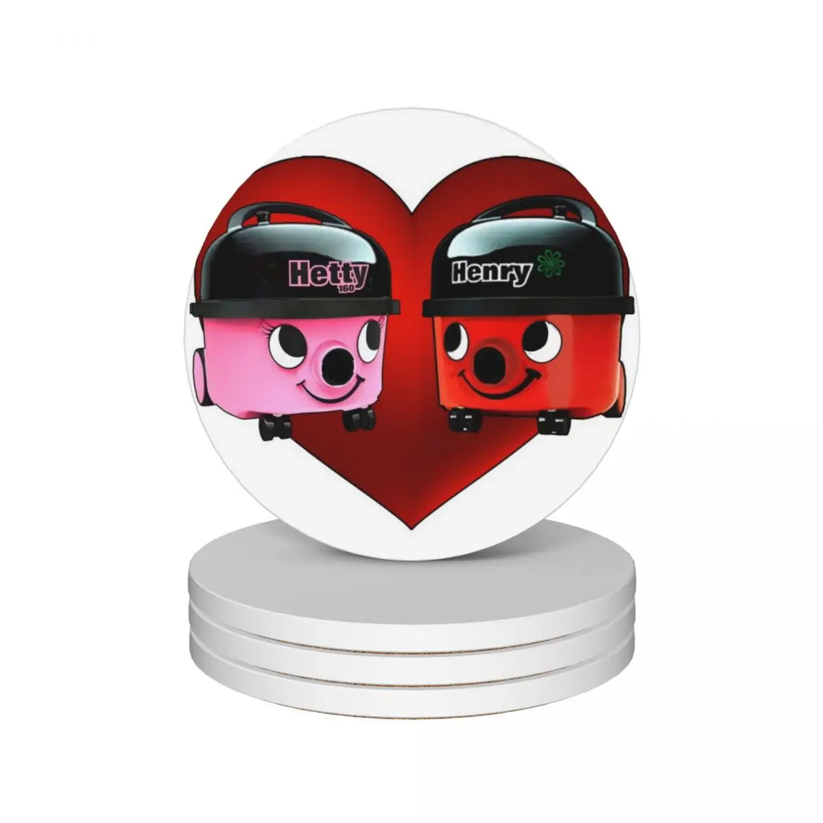 

Henry and Hetty Hoover Love Heart Ceramic Coasters (Set of 4) kawaii holder personalize Coasters