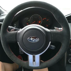 Custom Car Steering Wheel Cover Suede 100% Fit For Subaru BRZ 2012-2015 Scion FRS Toyota 86 2012-2015 Auto Interior Accessories