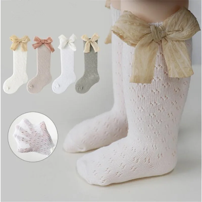 

Girls Stockings Big Bow Baby Knee High Socks Kids Mesh Ballet Toddlers Lace Socks